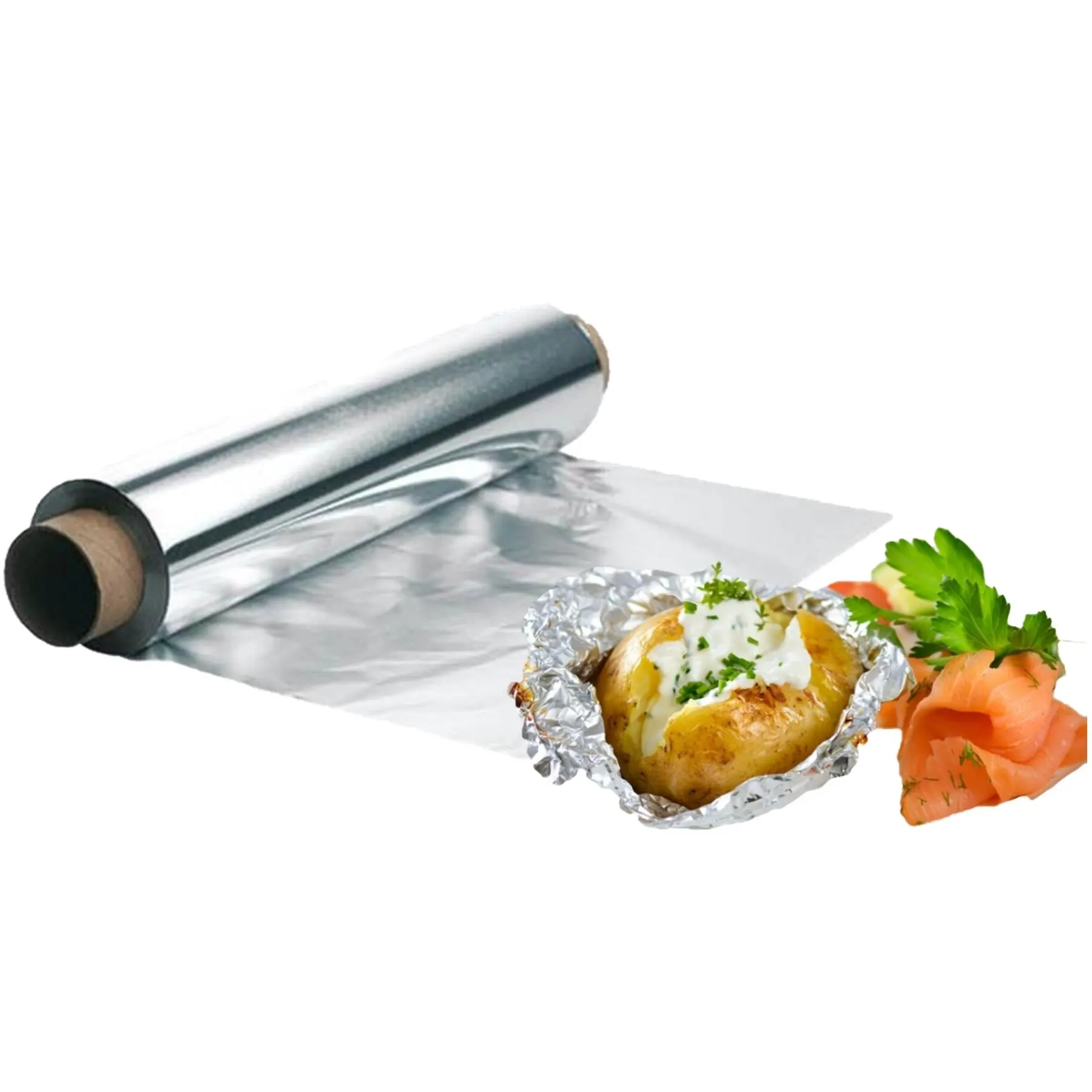 VASOMADRID, kitchen aluminum foil roll, 30x250cm,13 microns, 1,5kg, 2kg and 2,5kg 6 pc. Aluminum roll for kitchen, extra-resistant product ensures the protection of vitamins and nutrients of food,