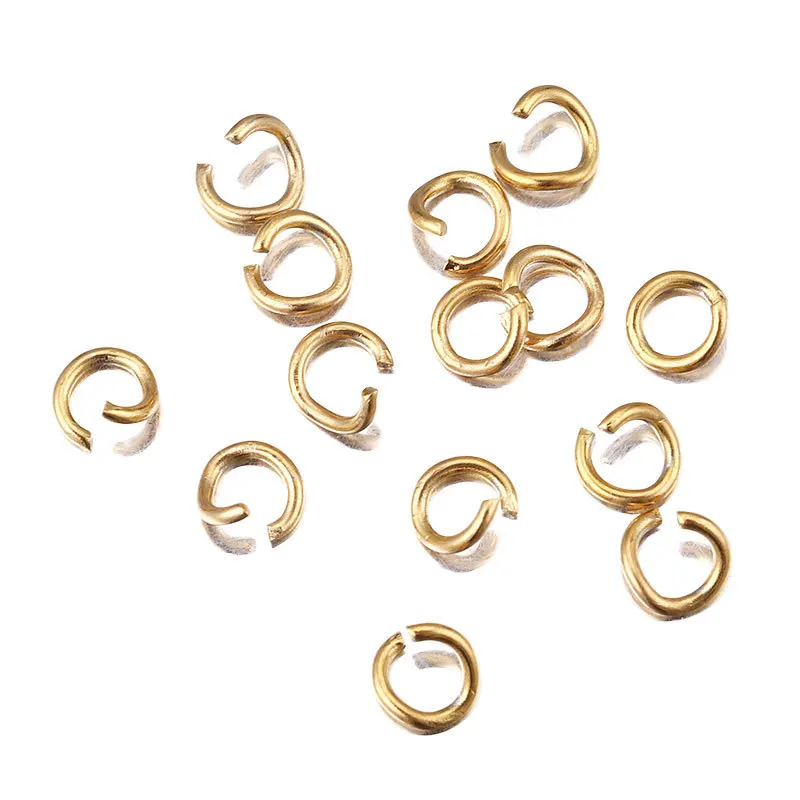 100pcs/lot Stainless Steel 18k Gold-Plate Plating Jump Rings Split Rings for Jewelry Making Supplies DIY Necklace Wholesale