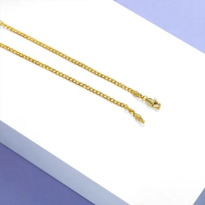 XP Jewelry -- ( 50 cm x 2 mm )  24 k Pure Gold Color Small Figaro 1:1 chain Necklaces For Men Women Fashion Jewelry Good Quality