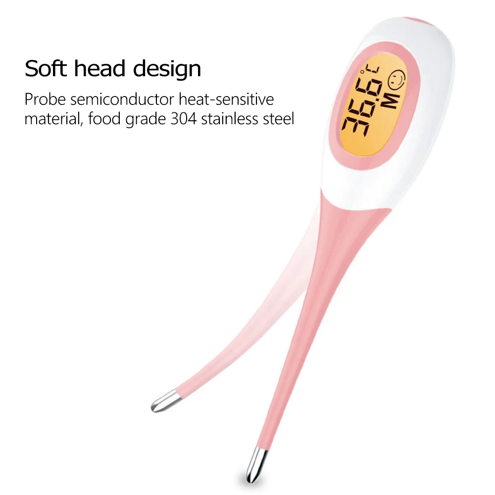 Silicone Fast 8S Thermometer for Fever Digital infrared Basal Body Thermometer Oral Armpit Rectal Temperature LED Display