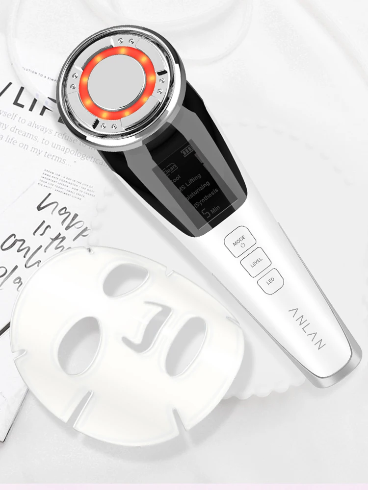 ANLAN EMS Gezichtsmassager Gezichtslift Diepe reiniging LED-licht Huidverzorging Huid Draai Heet Koel Kompres Huidverzorging Schoonheidsapparaat - afbeelding 2