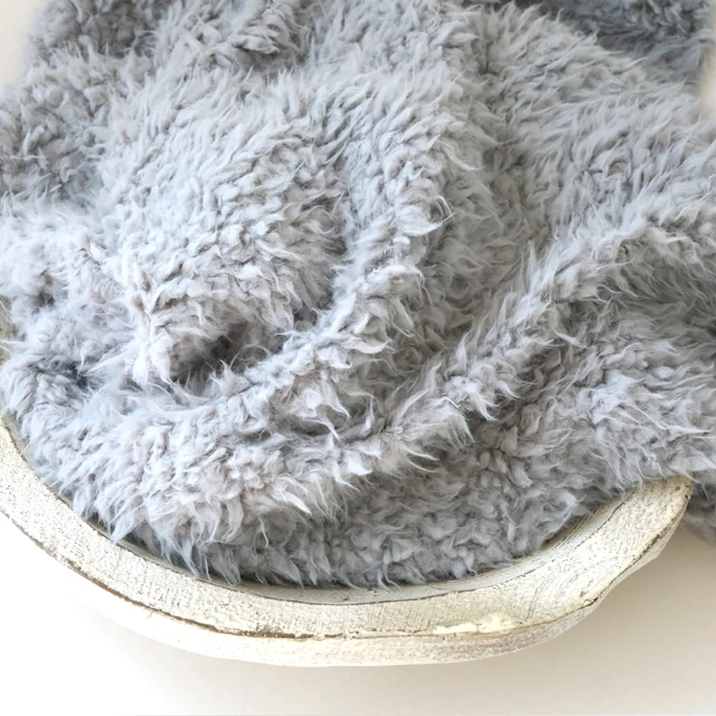 New Curly Flokati Faux Fur Fabric Prop Layer for Newborn Photography Props Bowl Stuffer Mat Basket Filler Blanket Plush Baby Fur