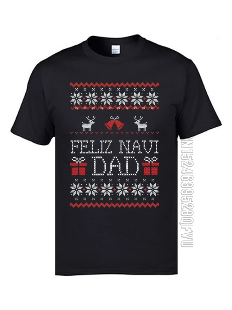 Fortunate Elk Bells Gift T Shirts Feliz Navi Dad Funny Christmas Ugly Sweater Men Tshirts New Arrival Fashion XMAS Tee Shirts