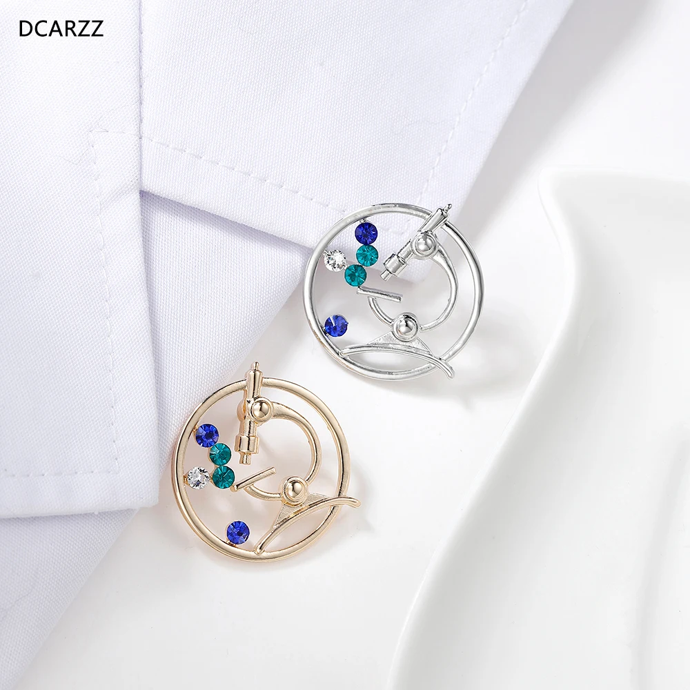 DCARZZ Crystal Pin Brooch Microscope Biology Chemistry Student Graduation Medical Women Gift