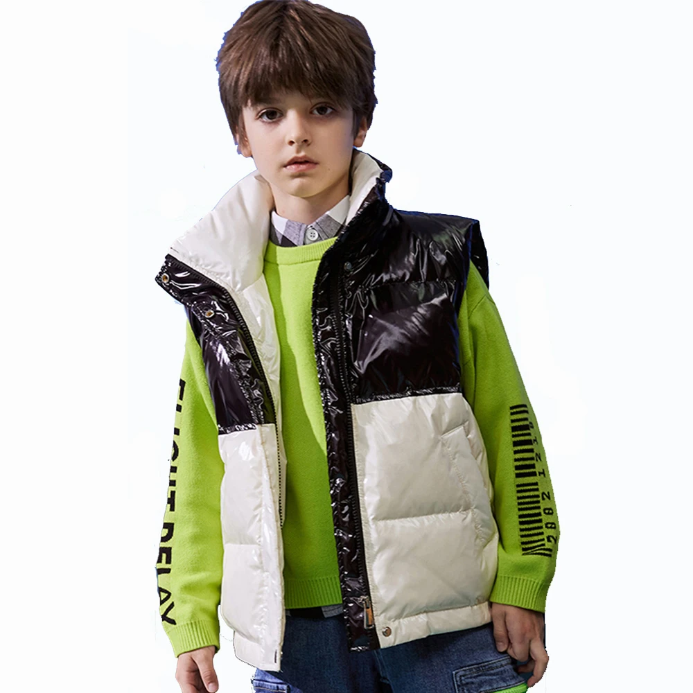 

Visaccy Kids Short Outwear Garment Children Winter Spring Duck Down Vest Boys Sleeveless Coat Jacket Clothing