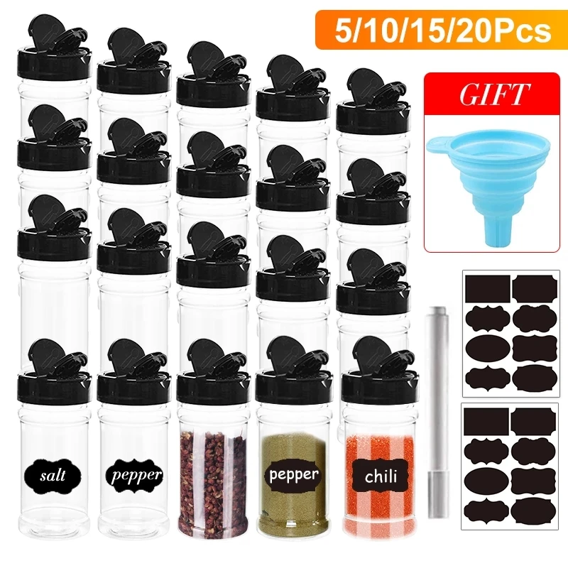 

Spice Organizer Salt and Pepper Shakers Spice Jars Spice Container Plastic Does Not Contain BPA Canister Set Kitchen Sugar Bowl