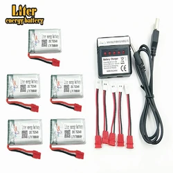 5pcs 3.7V 700mAh  Drone Rechargeable Li-polymer Battery 752540 + Charger Set For RC Syma X5C X5SC M68 Cheerson CX-30