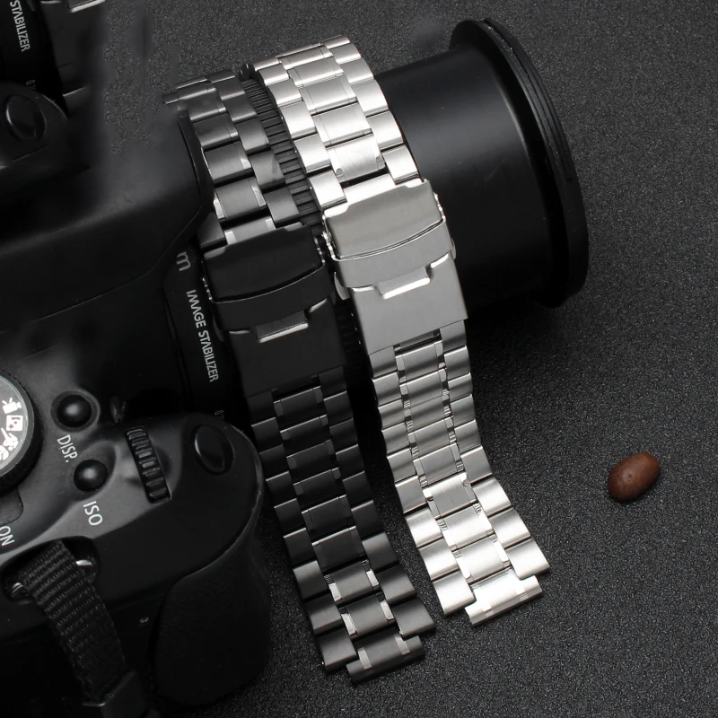 Stainless steel watchband for Casio G-SHOCK GST-B200 GST-B200D Series watches men's strap 24*16mm lug end silver black bracelet