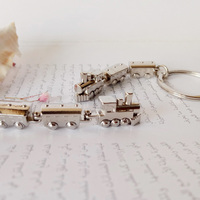 New small train Key chain Men  Women Charm train Metal keychin cute Car  key Ring Best gift jewelry