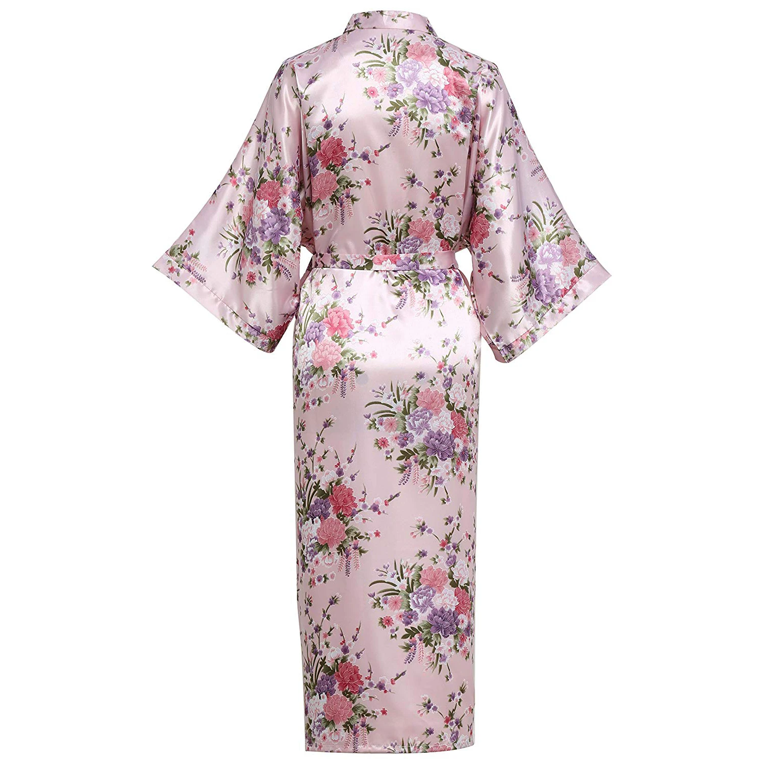 Pink Bride Bridesmaid Wedding Robe Chinese Women Long Rayon Bathrobe Kimono Gown Sexy Lingerie Sleepwear Flower Plus Size 3XL