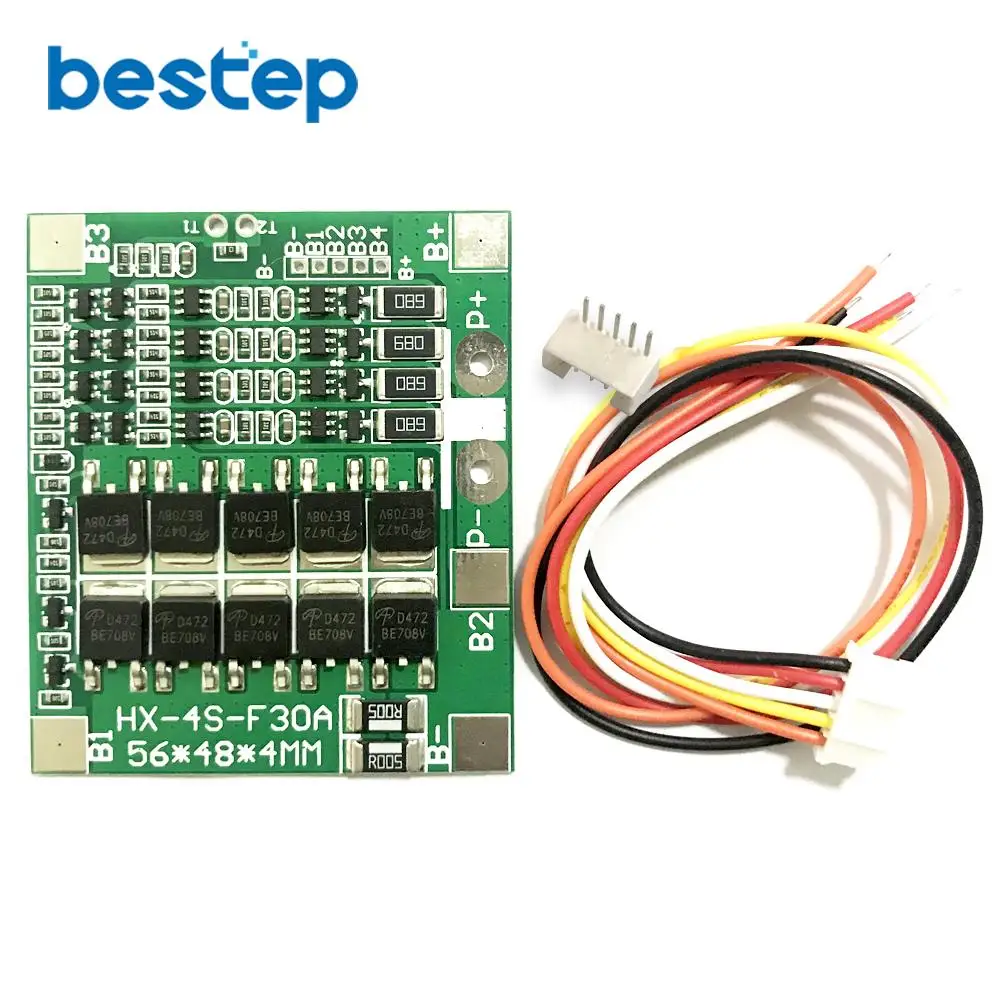 4S 30A 14.8V Li-ion Lithium 18650 Battery BMS Packs PCB Protection Board Balance Integrated Circuits Electronic Module