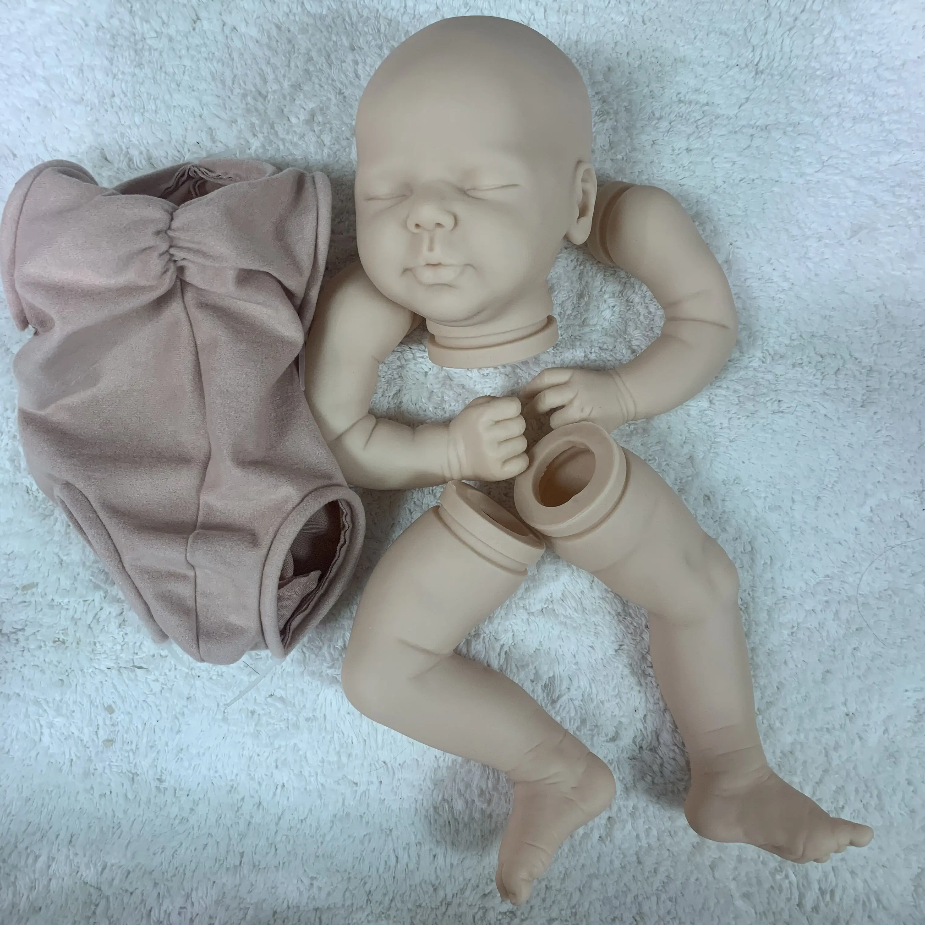 NPK 19inch Reborn Doll Kit Valentina By Elisa Sleeping baby with cloth body Fresh color Soft Touch