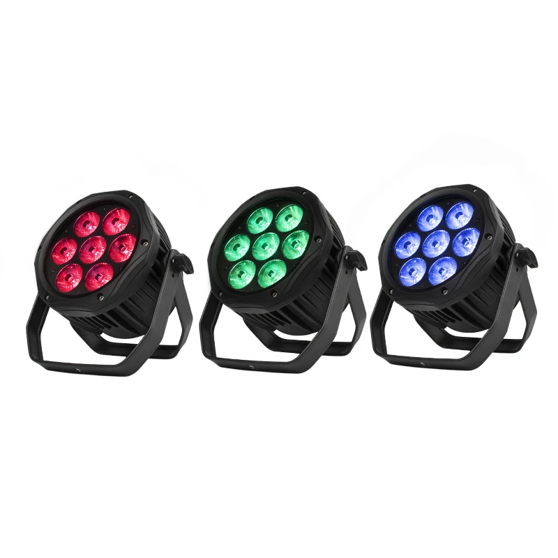 SHEHDS Waterproof LED Par 7x18W RGBWA+UV Lighting High Quality Outdoor IP65 DMX Effect Stage Lights Professional Stage DJ Disco