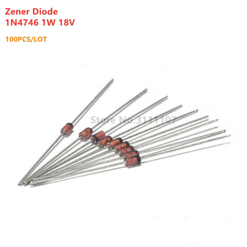 

100PCS/Lot 1n4746 IN4746 1N4746A 4746 DO-41 Zener Diode 1W 18V Diode