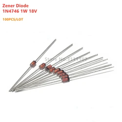 100PCS/Lot 1n4746 IN4746 1N4746A 4746 DO-41 Zener Diode 1W 18V Diode