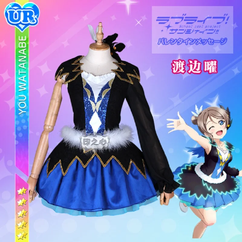 

Anime Love Live Sunshine Aqours Water blue new world Dress Watanabe You Cosplay Costumes Full sets A