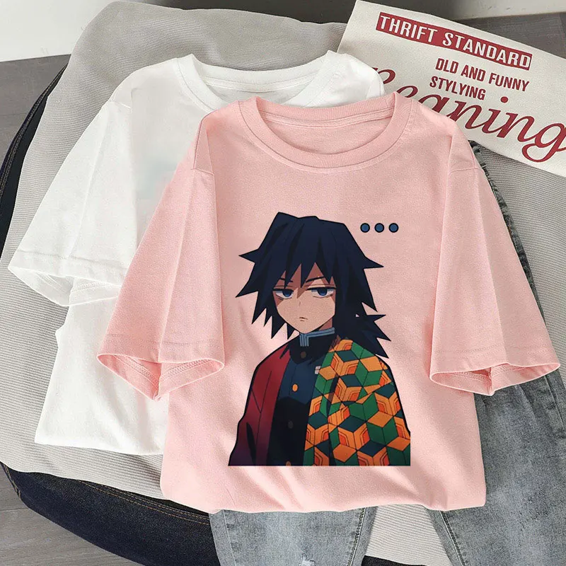 Demon Slayer Graphic Tees Harajuku Oversized T Shirt Summer Women Kimetsu No Yaiba Funny Short Sleeve T-shirt Demon Blade Tops