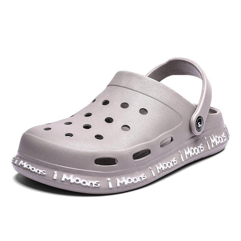 2021 New Fashion Sandals Men Clogs Slippers Soft Bottom Beach Jelly Clogs Male Comfy Breathable Water Garden Ankle-Wrap Sandals