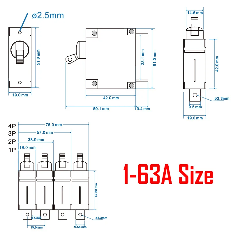 Hydraulic Electromagnetic Circuit Breaker Medical Aviation Precision Equipment Protector MCB