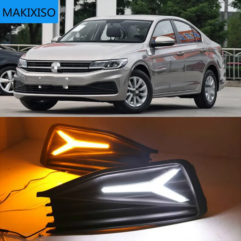 

For Volkswagen Bora 2019 2020 12V Day Lights LED DRL LED Daytime Running Light replace Fog Lamp Cover