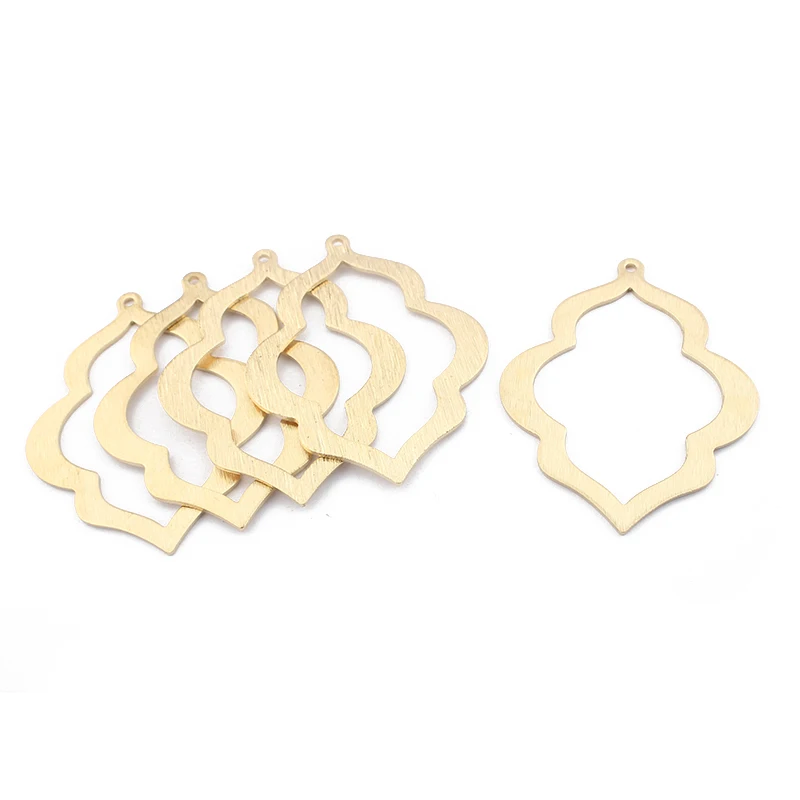 10pcs Brass Polished Dull Charms Open Symmetrical Pattern Pendant Accessories Fashion Charms For DIY Earring Jewelry Making