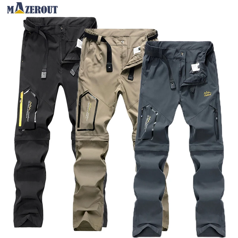 Men's Camping Hiking Pants Trekking Fishing High Stretch Summer Sweatpants Waterproof Quick Dry UV-Proof Outdoor Travel Trousers