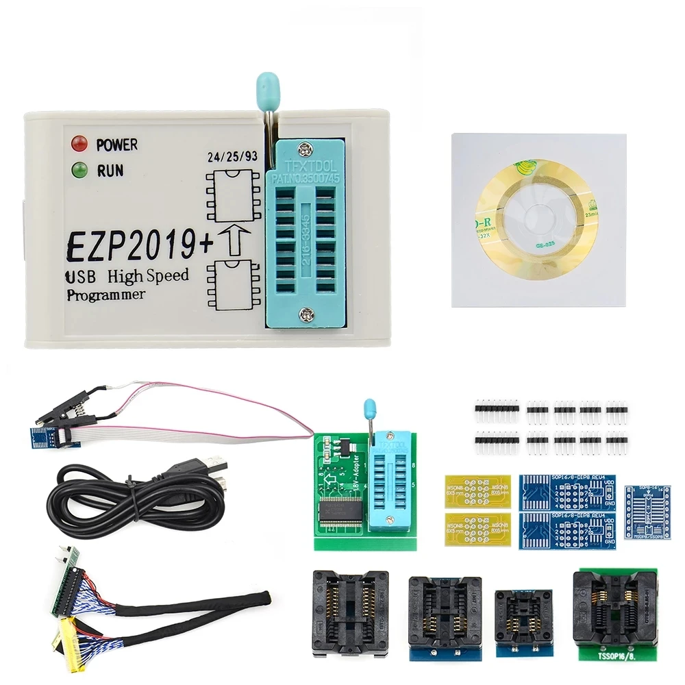 EZP2019+ High Speed USB SPI Programmer EZP 2019 with Adapter Support 24 25 93 EEPROM 25 Flash BIOS Chip and Socket