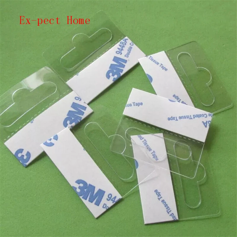 

Self-adhesive Merchandising Hang Tabs Hole Bulk, box bag package PET PVC hangers peghook, plastic display reinforced tag