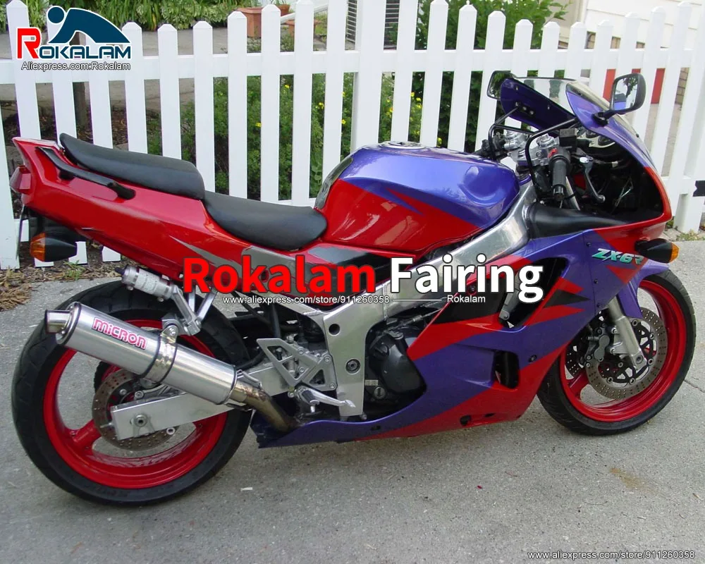 

Shells For Kawasaki ZX6R Ninja 1994 1995 1996 1997 Bodyworks ZX-6R 97 96 95 94 Purple Red Motorcycle Cowling Kits