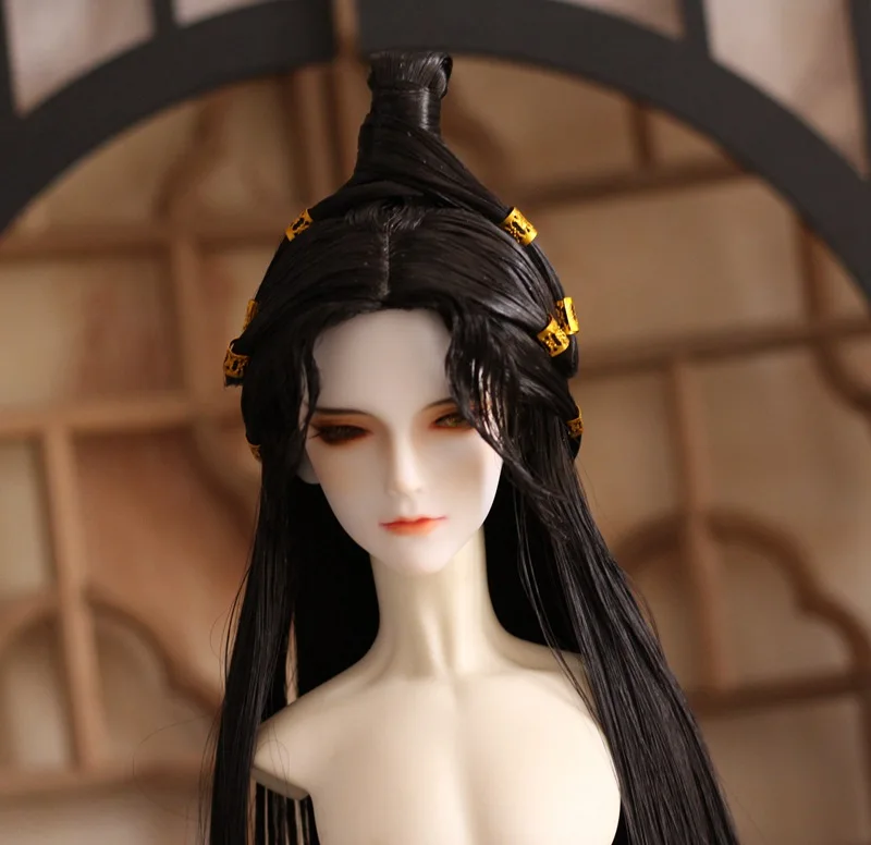 1/4 1/3 BJD parrucca Costume antico Hanfu capelli lunghi Vintage Samurai parrucche per BJD/SD MSD SD13 SSDF Strong Uncle Doll accessori 1041