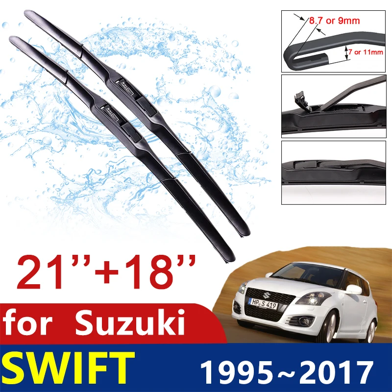 Car Wiper Blades for Suzuki Swift 1995~2017 1996 2000 2011 2012 2013 2014 2015 Front Windscreen Wipers Car Accessories Stickers