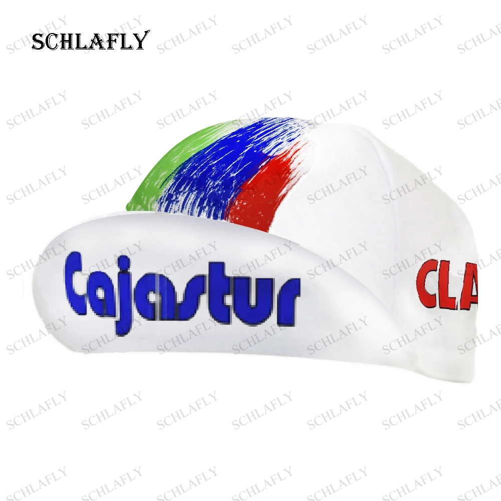 Clas Cajastur-Polyester Cycling Cap, Classical White Caps, Quick-Drying Headwear, Champions, Retro, Schlafly