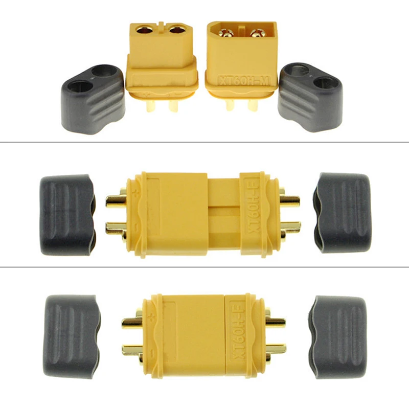 10Pcs Amass XT60H Connector Plug Male/Female Gold Plated with Protective Shell