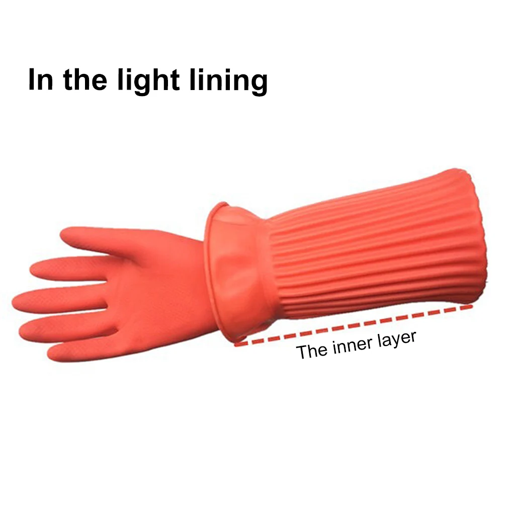 55cm Latex Long Gloves Aquarium Fish Tank Industrial Thick Protective Gauntlets Waterproof Rubber Latex Dishwashing Gloves