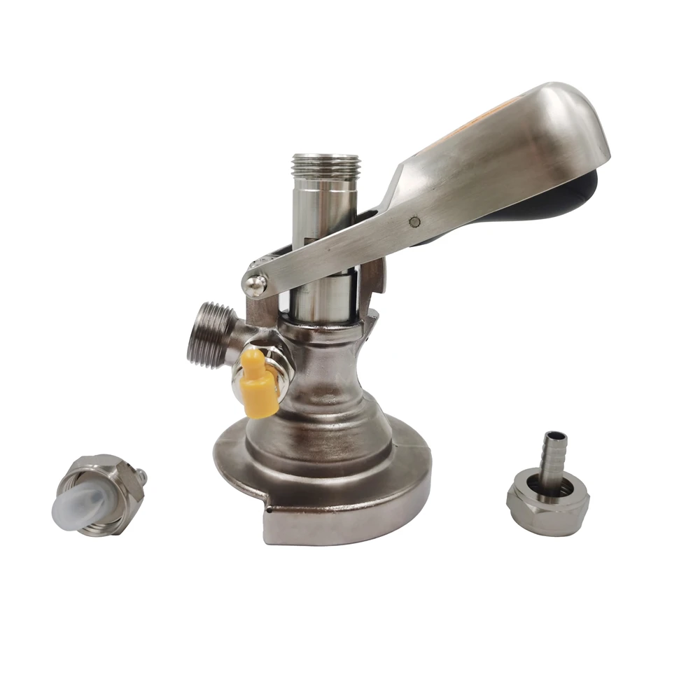TWELVETAP-Keg Coupler, A-Type, Dispenser, Beer Tap, Safety Pressure Relief Valve, Home Brewing, Stainless Steel Handle