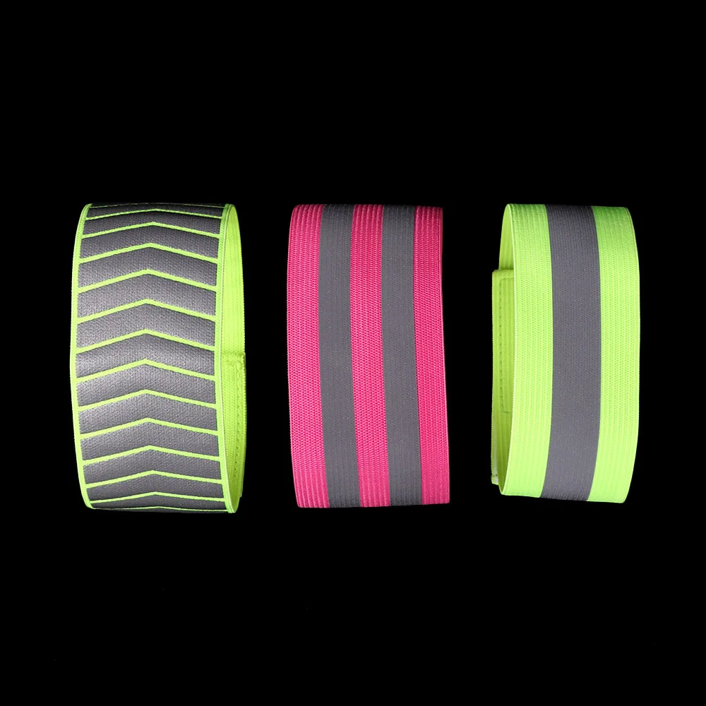 1Pc Cycling Reflective Strips Warning Armband Reflector Wristband Bicycle Bind Strap Pants Hand Leg Sport Tape Bike Safety Alert