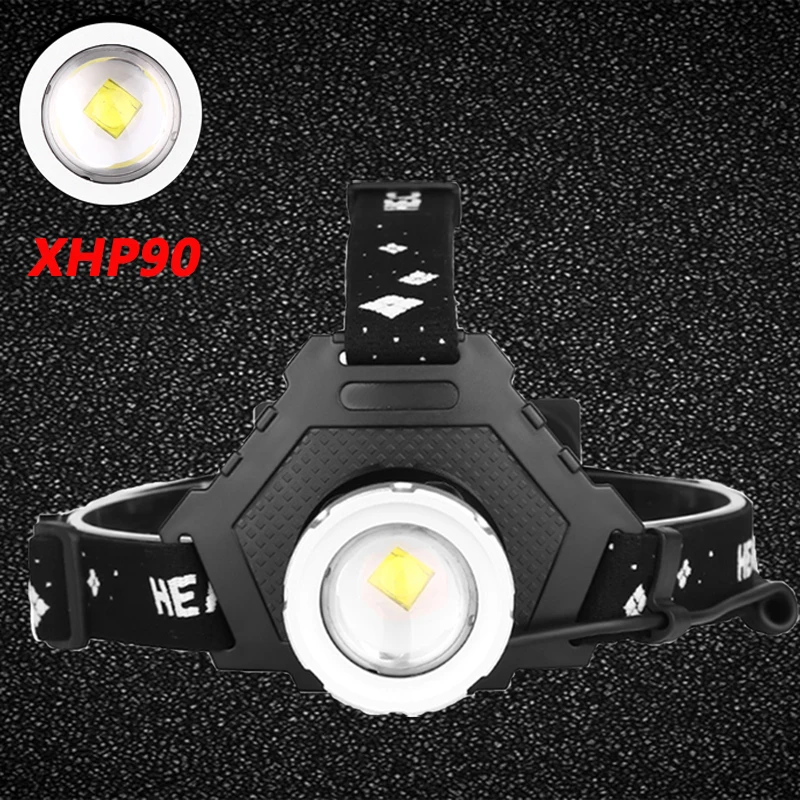 Imagem -06 - Poderoso Xhp90 Led Farol Cabeça da Lâmpada de Energia Lanterna Farol 18650 Bateria Melhor para Acampamento Pesca Z20 Mais