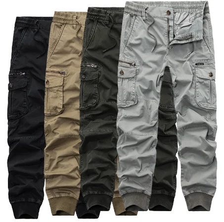 2020 Mens Camouflage Tactical Cargo Pants Men Joggers Boost Military Casual Cotton Pants Hip Hop Ribbon Male army Trousers 38