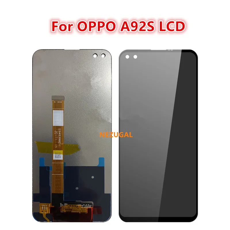 Display lcd para oppo a92s, montagem completa, com painel de toque, reparo e substituição