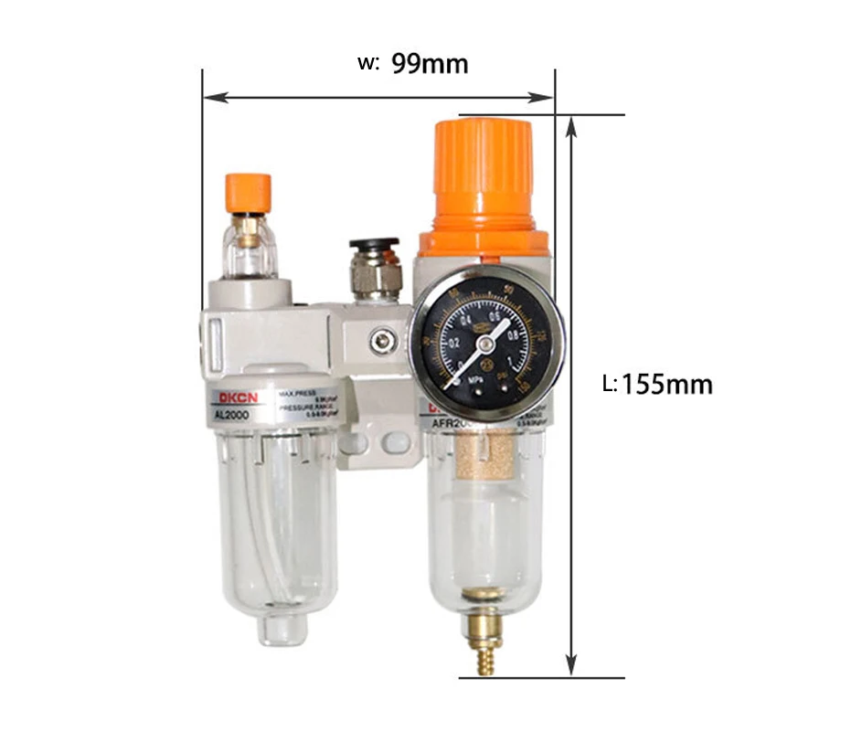 Air Compressor Air Filter Regulator Oil Water Separator Trap Filter Regulator Valve Automatic Drain Lubricator Pressure Gauge