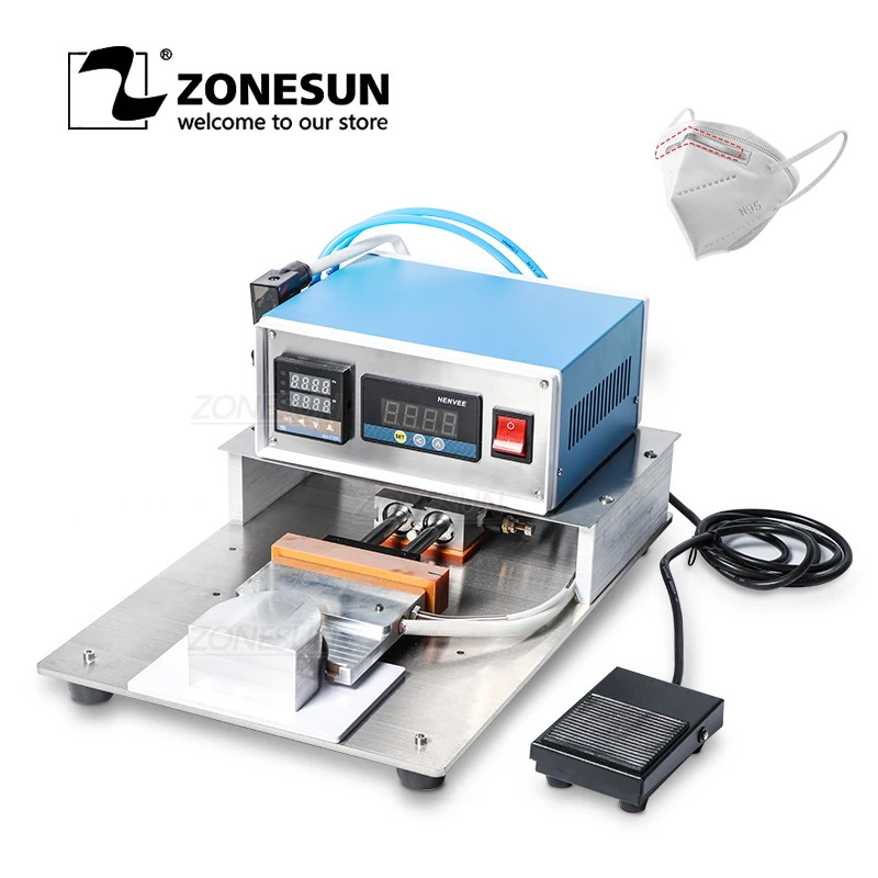 ZONESUN N95 Mask Nose Bridge Line Bonding Machine Semi-automatic Hot Melt Aluminum Strip Welding Machine Mask Making Machine