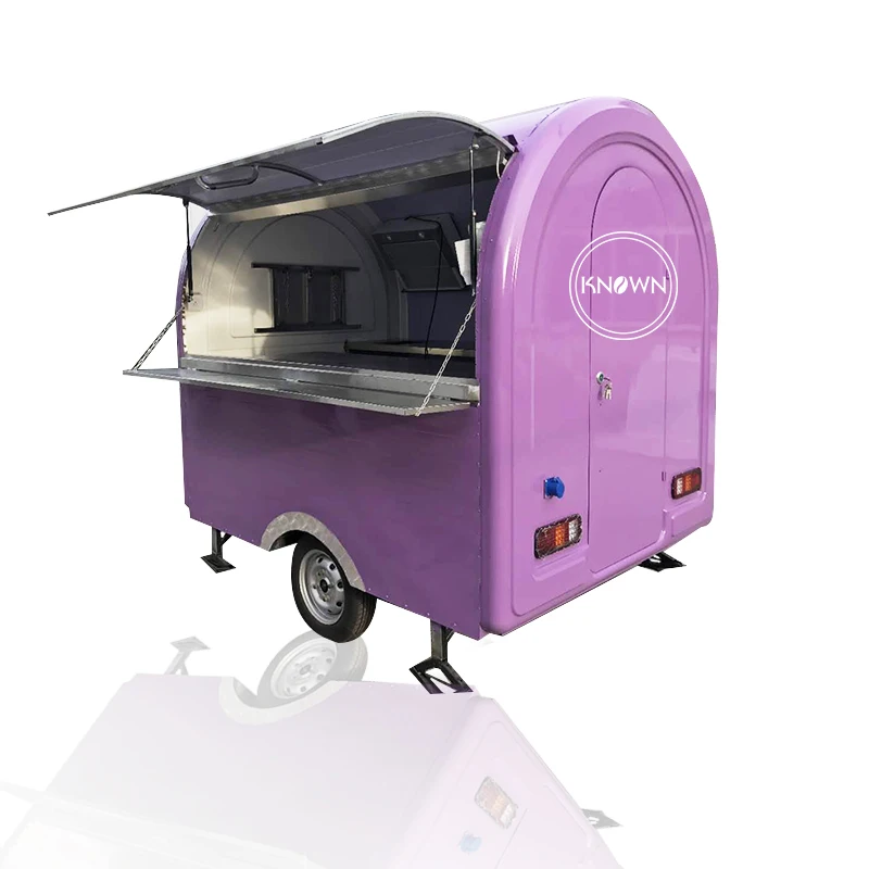 

Purple Color Trends Food Trailer Mobile Kitchen Ice Cream Hot Dog Bubble Tea Vending Kiosk Coffee Cart for Sale