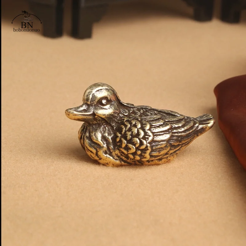 2026 new Retro Delicate Mandarin Duck Figurines Unique Solid Copper Animal Crafts Household Decorations for Wedding Party