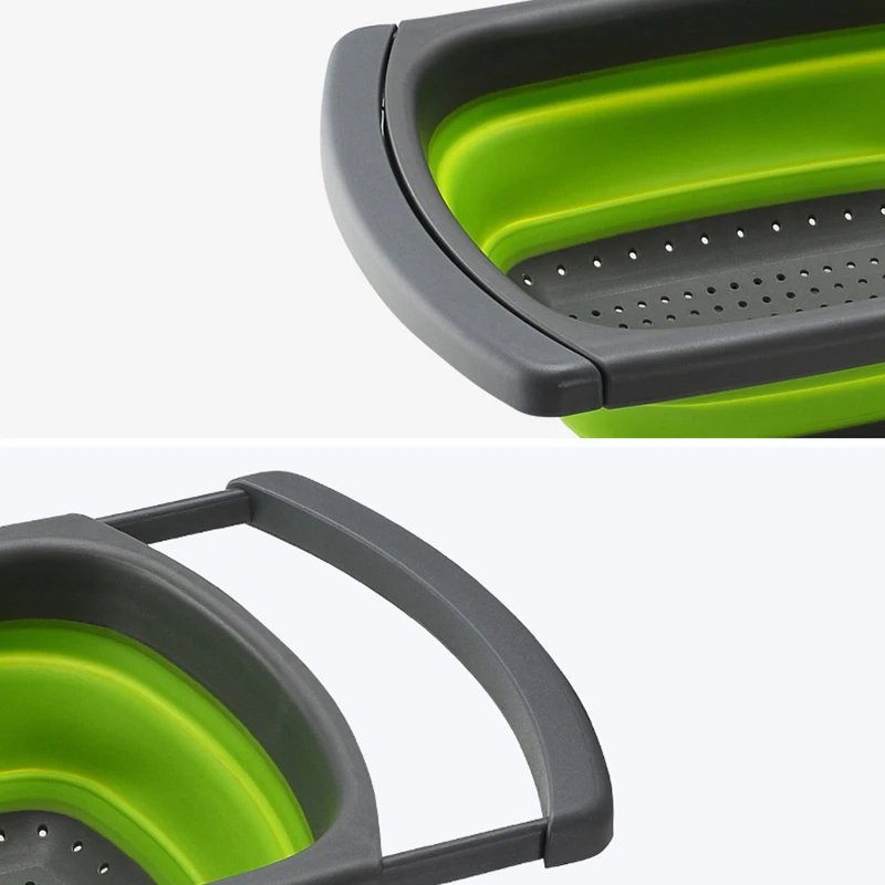 Foldable Colander Drain Folding Baskets Collapsible Kitchen Silicone Strainer Noodles Fruit Vegetable Washing Strainers Bowls