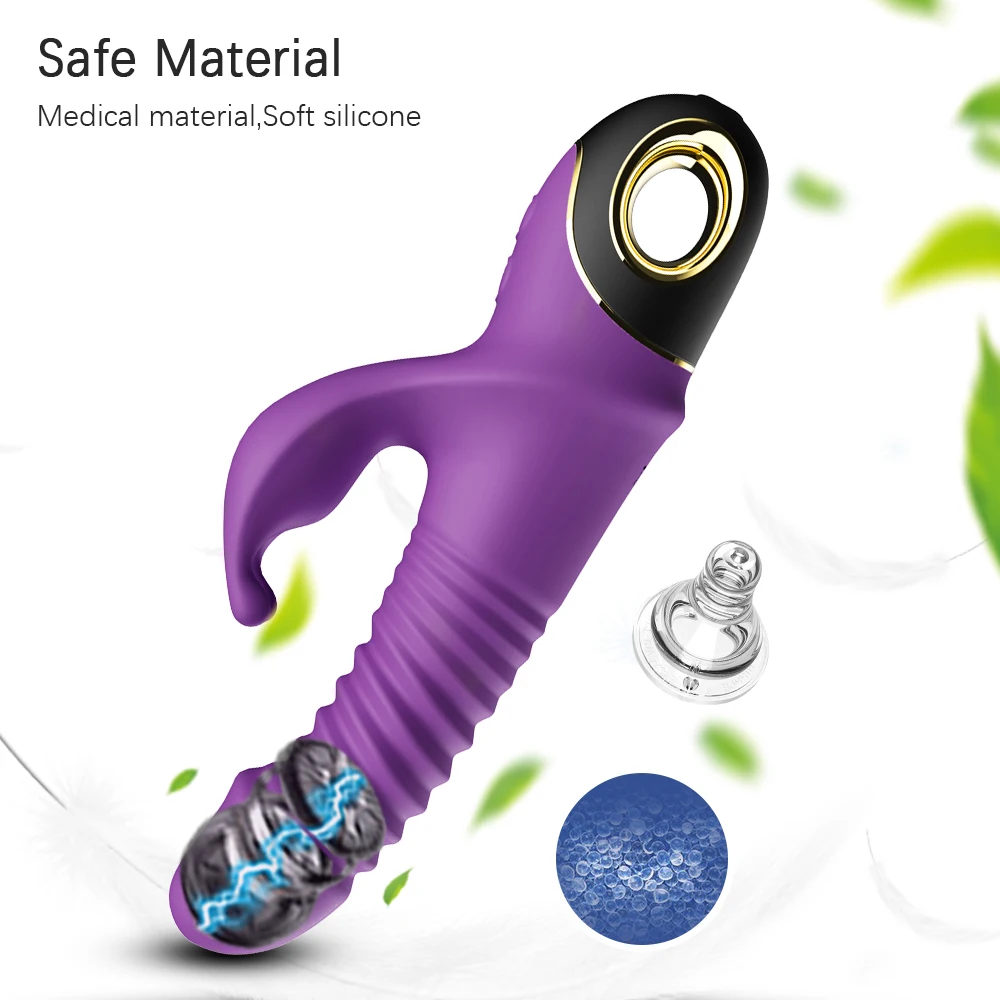 2022 New Rabbit Vibrator 360° Automatic Telescopic Rotation G-Spot Clitoris Stimulator Vaginal Masturbator Sex Toys for Women