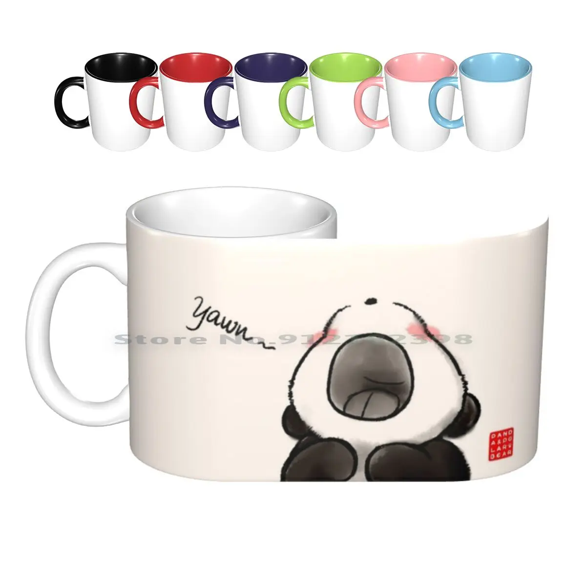 Yawn~ Ceramic Mugs Coffee Cups Milk Tea Mug Panda Yawn Creative Trending Vintage Gift Bottle Cup