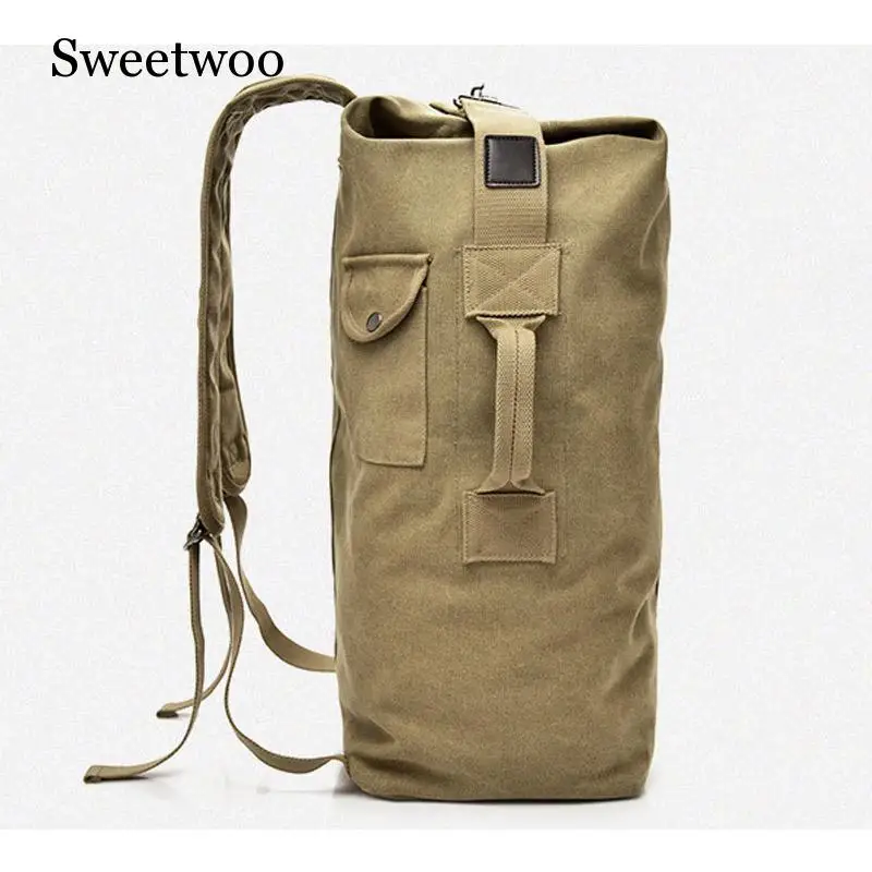 Large Capacity Travel Climbing Bag Tactical Military Backpack Women Army Bags Canvas Bucket Bag Shoulder Sports Bag Male