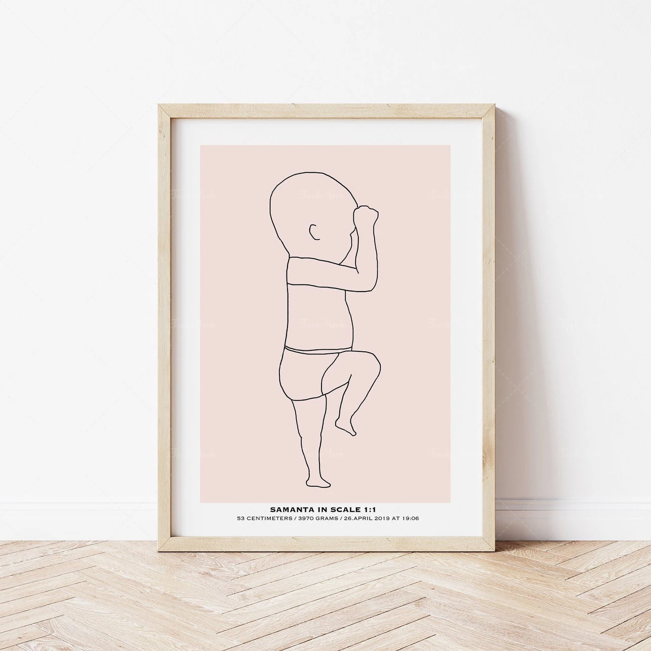 Drawn newborn illustrations, birth gifts, birth posters, valentines day gifts, kindergarten decorations, customize baby posters