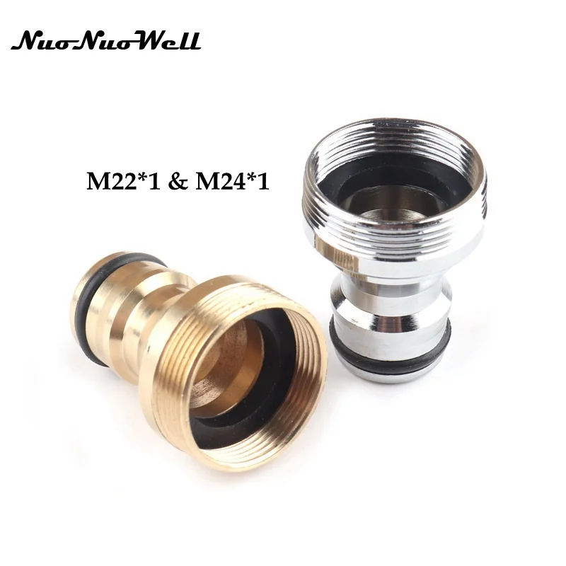 

2pcs M22 M24 Thread Kitchen Faucet Quick Connector Bathroom Faucets Adapter Garden Water Connectors Basin Brass Joints