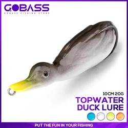 GOBASS Soft Duck Baits Shad Silicone Fishing Lures Crank Wobblers For Fishing Tackle Bait 100mm 20g Topwater Crankbait Pike Lure